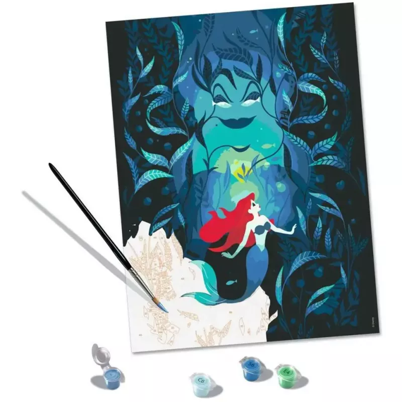 Set de pintura Ravensburger CreArt Disney Ariel y Úrsula 23732 — set de pintura para niños con motivo preimpreso