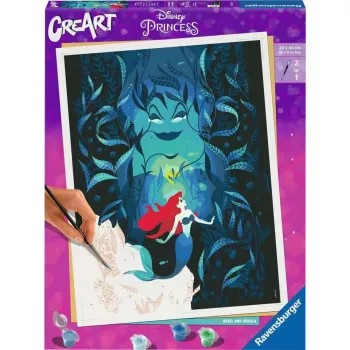 Set de pintura Ravensburger CreArt Disney Ariel y Úrsula 23732 — set de pintura para niños con motivo preimpreso