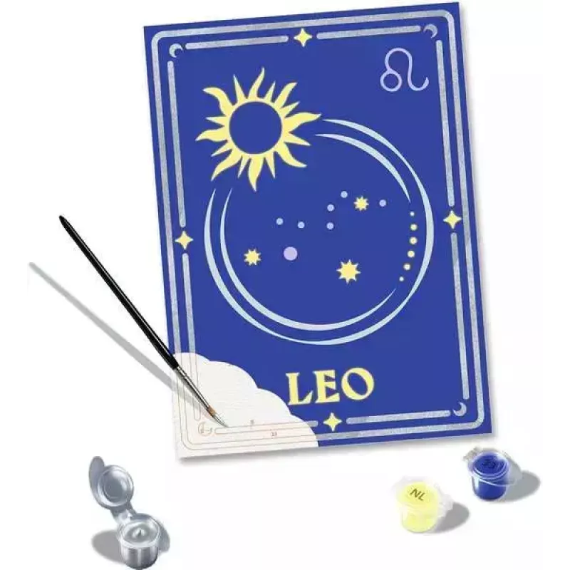 Set de pintar por números Ravensburger CreArt signo del zodiaco Leo – Set de pintura, Modelo 23743