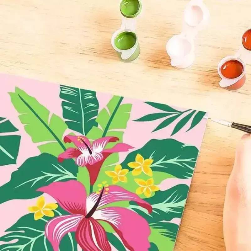 Set de pintura Ravensburger CreArt Tropical Plants, modelo 23728 — set de pintar por números
