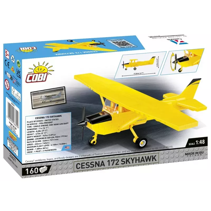 Juguete de construcción Cobi Cessna 172 Skyhawk amarillo modelo 26621 – set de construcción a escala