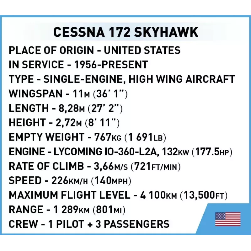 Juguete de construcción Cobi Cessna 172 Skyhawk amarillo modelo 26621 – set de construcción a escala