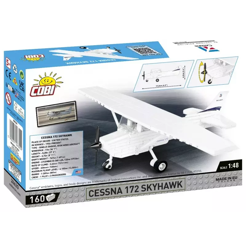 Juguete de construcción Cobi Cessna 172 Skyhawk blanco set de construcción