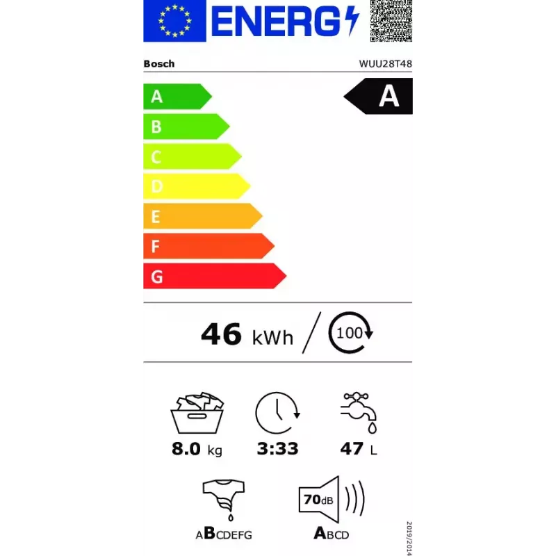 Bosch Serie 6 WUU28T48 lavadora de carga frontal 8 kg 1400 rpm blanco
