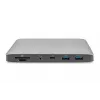 DIGITUS base de acoplamiento USB-C – 2x USB Type-C / 2x USB 3.0 10 Gbit/s / USB 3.0 5 Gbit/s / 2x DP / GbE / Micro-SD / SD / 3,5 mm – 60 W USB Power Delivery
