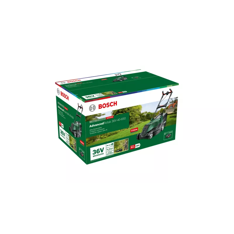 Cortacésped de empuje Bosch AdvancedRotak batería verde