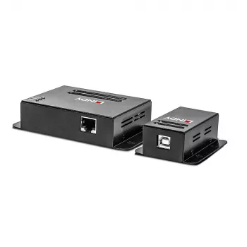Lindy extensor USB 2.0 Cat.6 de 4 puertos de 50 m, transmisor y receptor de red, 50 m, 480 Mbit/s, Cat5, Cat5e, Cat6, NS1021, bronce fosforoso