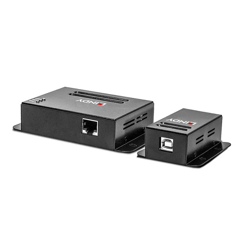 Lindy extensor USB 2.0 Cat.6 de 4 puertos de 50 m, transmisor y receptor de red, 50 m, 480 Mbit/s, Cat5, Cat5e, Cat6, NS1021, bronce fosforoso