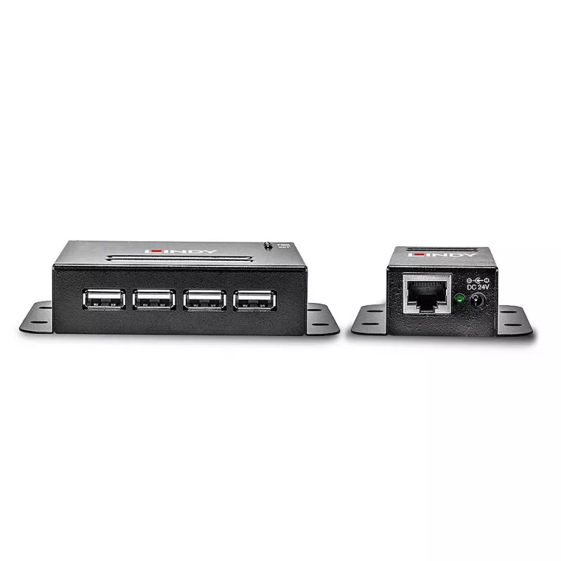 Lindy extensor USB 2.0 Cat.6 de 4 puertos de 50 m, transmisor y receptor de red, 50 m, 480 Mbit/s, Cat5, Cat5e, Cat6, NS1021, bronce fosforoso