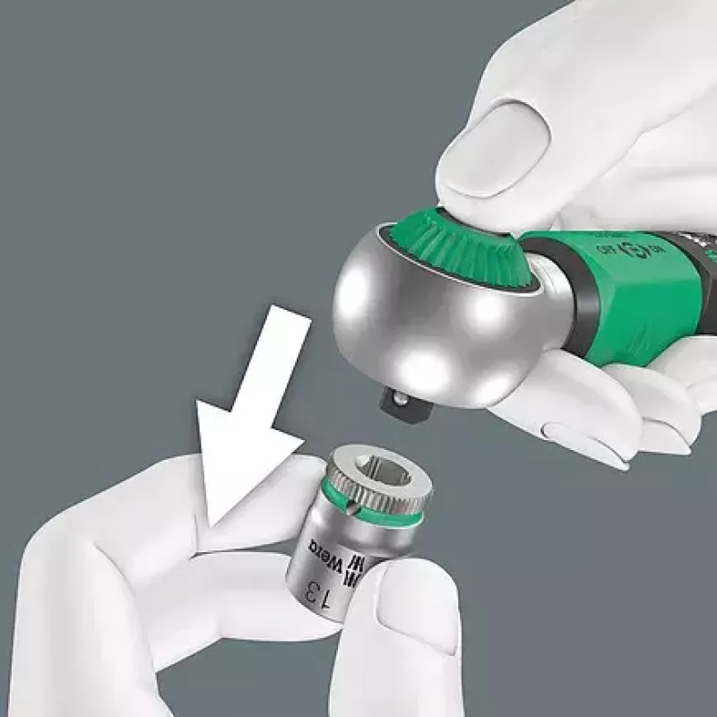 Wera 05075800001 Safe-Torque A 1 llave dinamométrica, accionamiento cuadrado de 1/4", 2-12 Nm, negro/verde