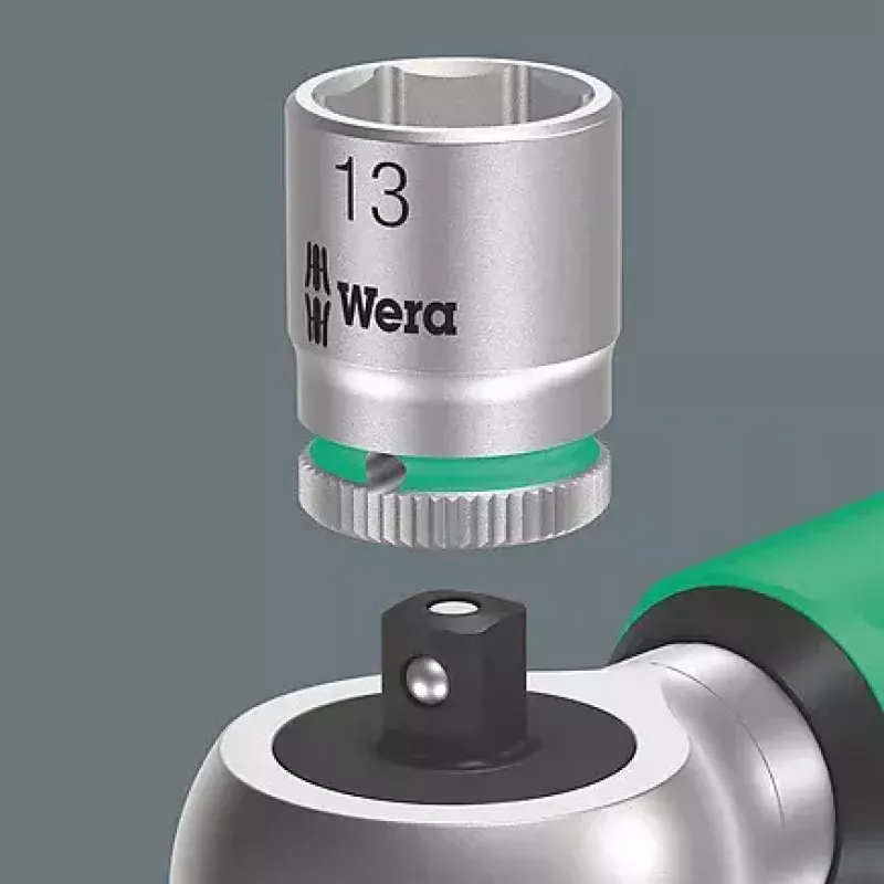 Wera 05075800001 Safe-Torque A 1 llave dinamométrica, accionamiento cuadrado de 1/4", 2-12 Nm, negro/verde
