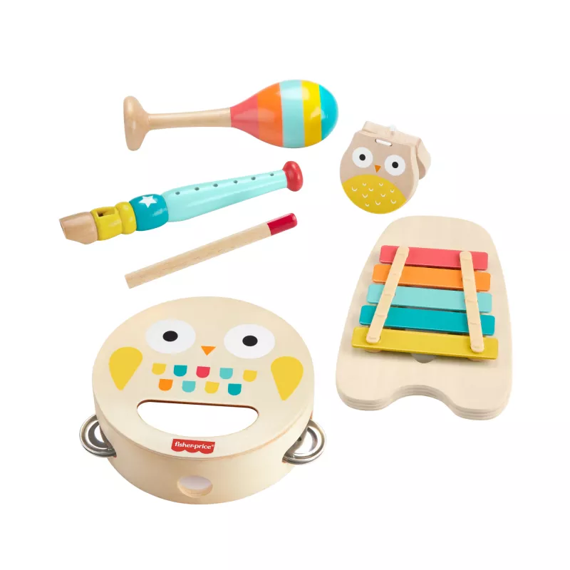 Mattel Set de regalo musical con instrumentos de madera para niños pequeños