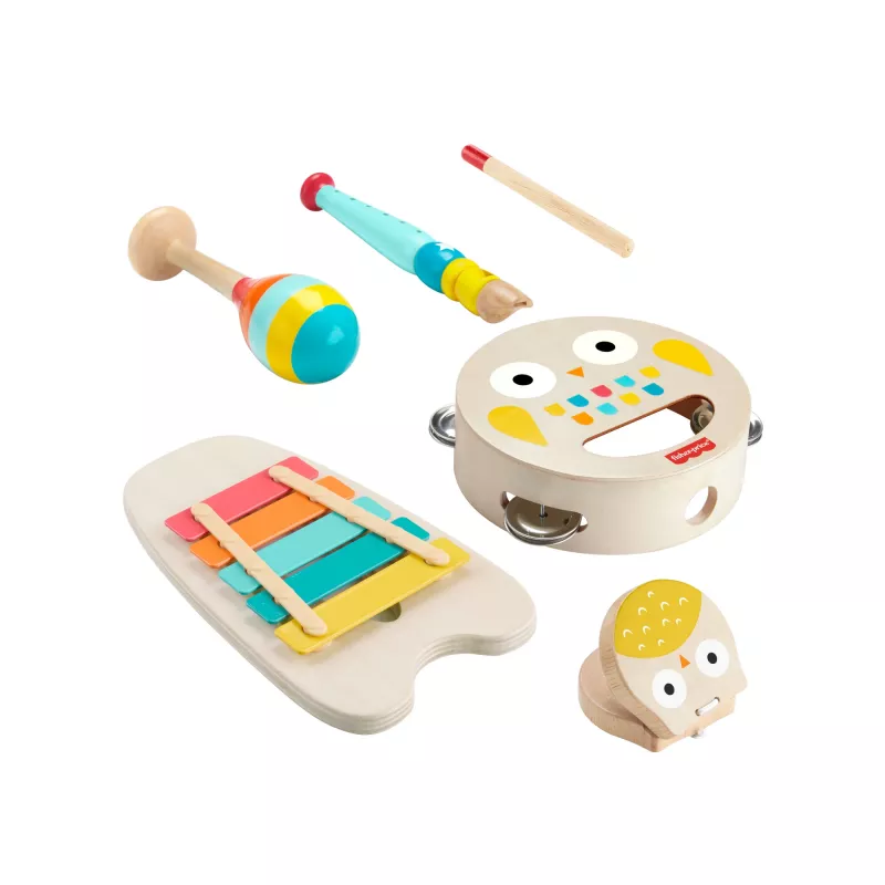Mattel Set de regalo musical con instrumentos de madera para niños pequeños