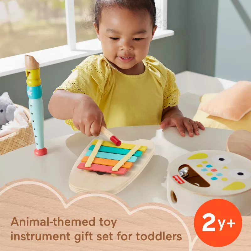 Mattel Set de regalo musical con instrumentos de madera para niños pequeños