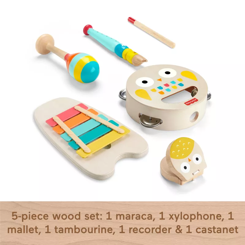 Mattel Set de regalo musical con instrumentos de madera para niños pequeños