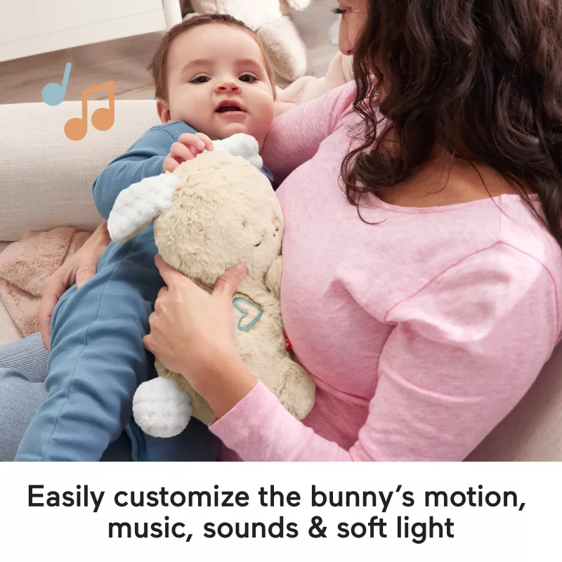 Fisher-Price Soothe & Settle Bunny Peluche bebé y dispositivo de sonido ajustable con movimiento