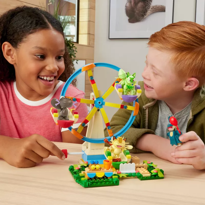 MEGA Pokémon Riesenrad-Spaß set de construcción, con 4 figuras de acción (393 piezas) para niños