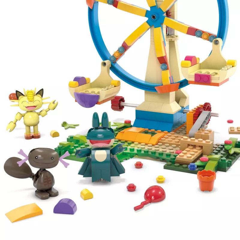 MEGA Pokémon Riesenrad-Spaß set de construcción, con 4 figuras de acción (393 piezas) para niños