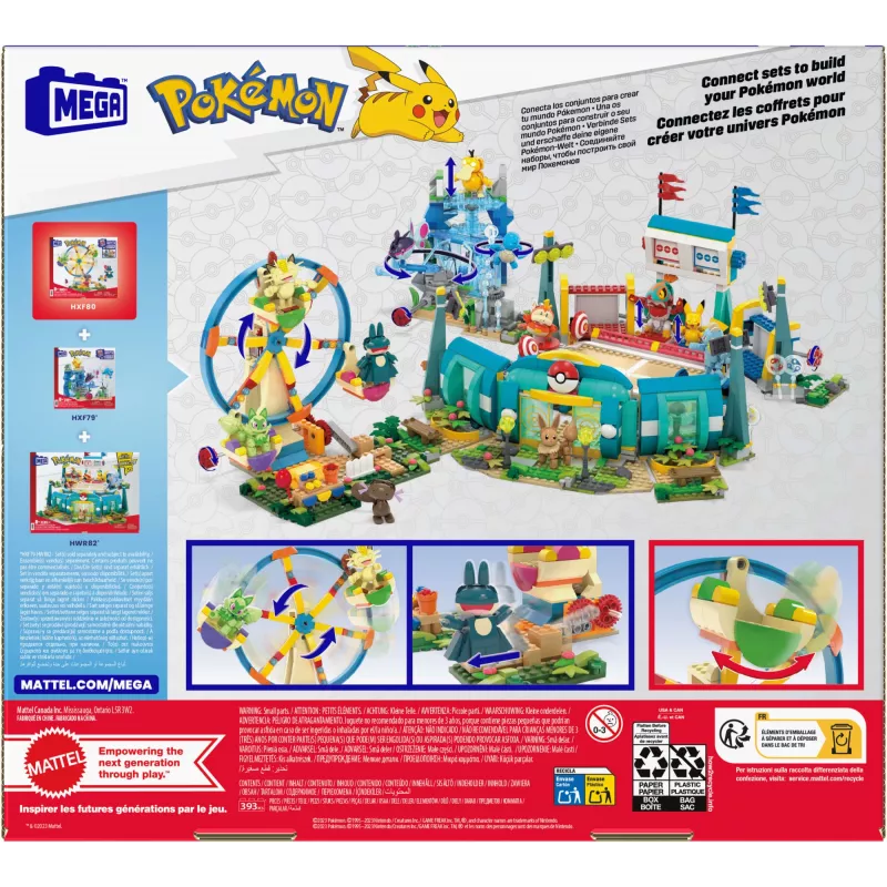 MEGA Pokémon Riesenrad-Spaß set de construcción, con 4 figuras de acción (393 piezas) para niños