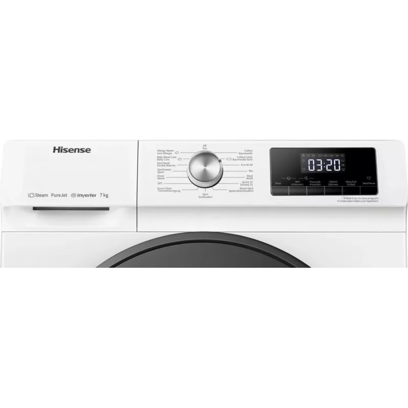 Lavadora Hisense WFQA7014EVJM carga frontal 7 kg 1310 rpm blanca