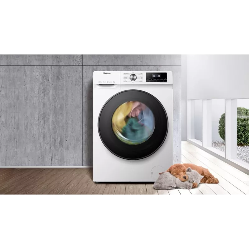 Lavadora Hisense WFQA7014EVJM carga frontal 7 kg 1310 rpm blanca