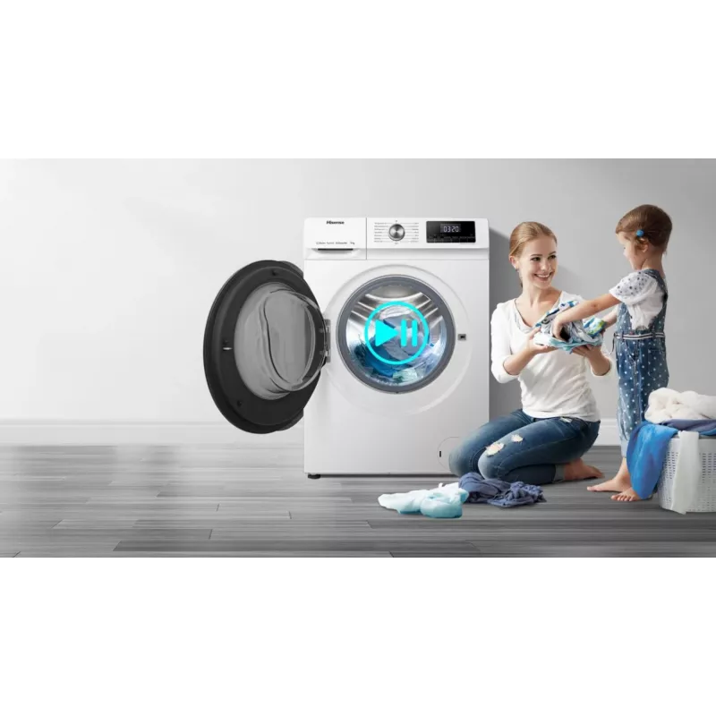 Lavadora Hisense WFQA7014EVJM carga frontal 7 kg 1310 rpm blanca