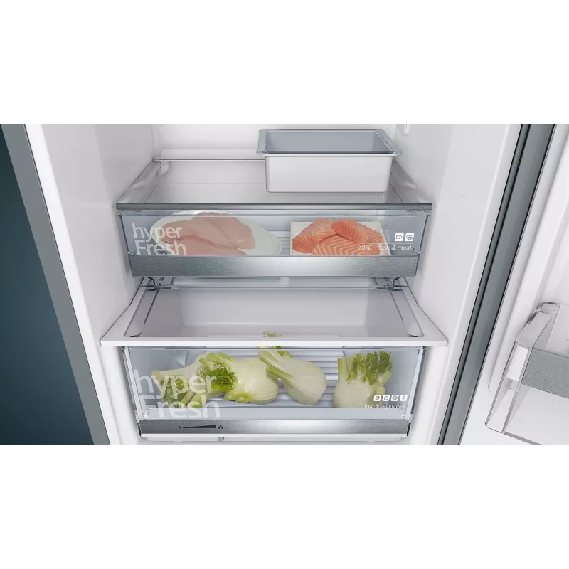 Siemens iQ500 KG39E8XBA frigorífico combinado de libre instalación, 343 L (249 L + 94 L), 201 cm, clase energética B, negro / acero inoxidable