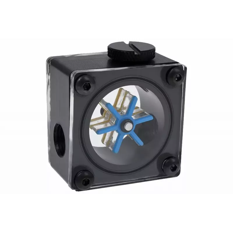 Alphacool Eisfluegel Indicador de flujo G1/4, cuadrado, acetal, Negro