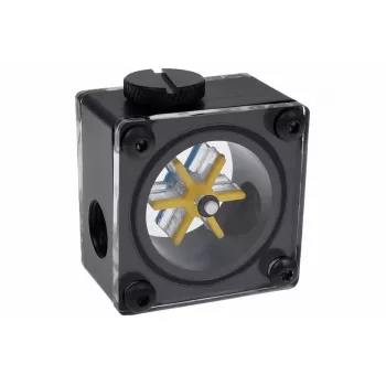 Alphacool Eisfluegel Indicador de flujo G1/4, cuadrado, acetal, Negro