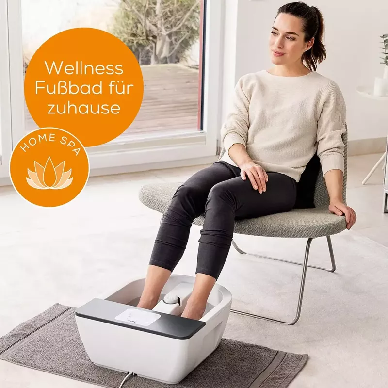 Baño de pies con hidromasaje Beurer FB 60 – baño de pies eléctrico, blanco/gris