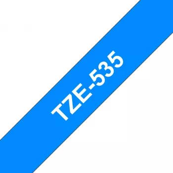Cinta para etiquetas Brother TZe535 12mm blanco sobre azul