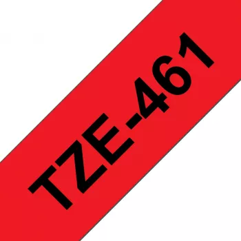 Cinta de laminar Brother TZe461 36 mm negro sobre rojo