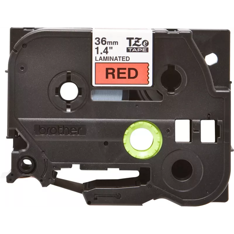 Cinta de laminar Brother TZe461 36 mm negro sobre rojo