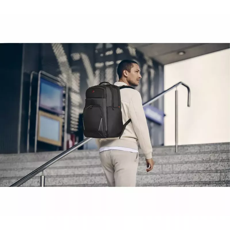 Mochila casual Wenger SwissGear Meteor negro poliéster PVC rPET
