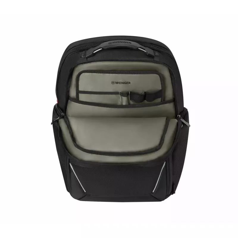 Mochila casual Wenger SwissGear Meteor negro poliéster PVC rPET