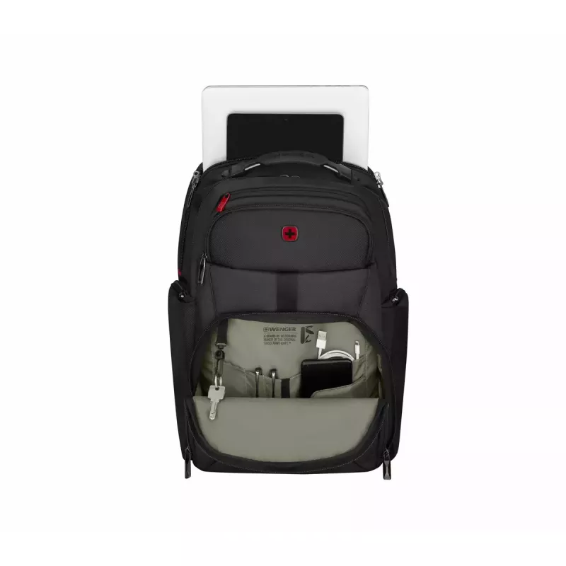 Mochila casual Wenger SwissGear Meteor negro poliéster PVC rPET