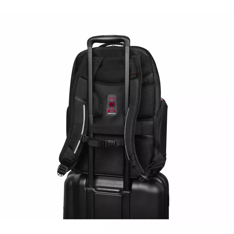 Mochila casual Wenger SwissGear Meteor negro poliéster PVC rPET