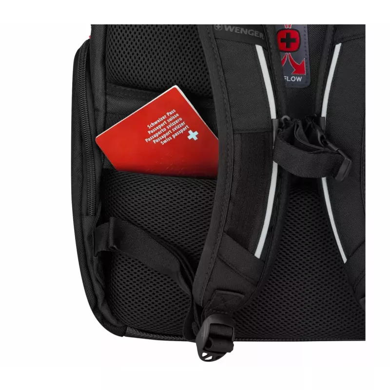 Mochila casual Wenger SwissGear Meteor negro poliéster PVC rPET
