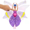 Muñeca Barbie Dance and Flutter con transformación 2 en 1 de bailarina a mariposa, pelo lila