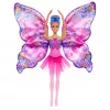 Muñeca Barbie Dance and Flutter con transformación 2 en 1 de bailarina a mariposa, pelo lila