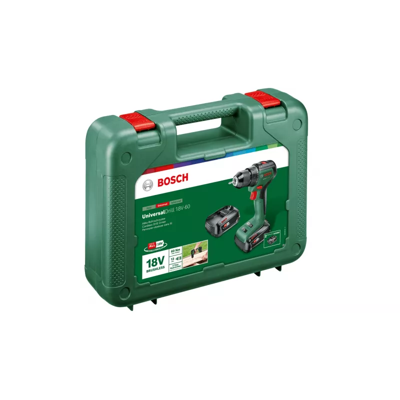 Bosch UniversalBohrschrauber 18V-60 1900 rpm sin llave 1,3 kg negro, verde