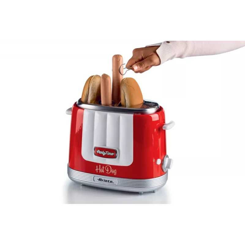 Ariete 206 Hot Dog Maker Party Time, 650W, Sándwiches y Hot Dog, Rojo