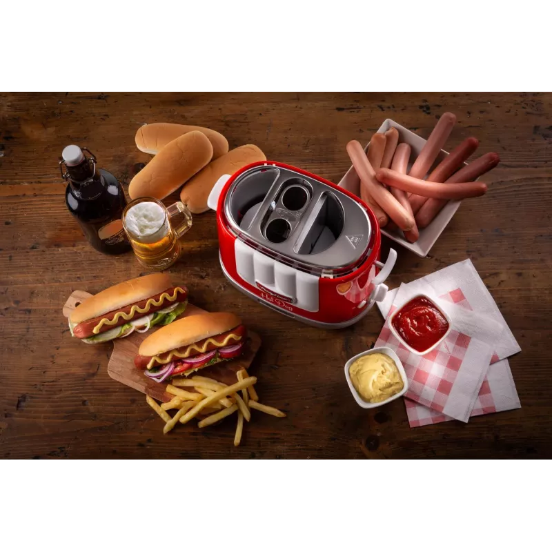 Ariete 206 Hot Dog Maker Party Time, 650W, Sándwiches y Hot Dog, Rojo