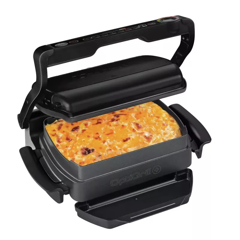 Parrilla de contacto Tefal GC7148 — 2000 W, carcasa de acero inoxidable, rectangular, termostato regulable, superficie de parrilla, 365×365×175 mm