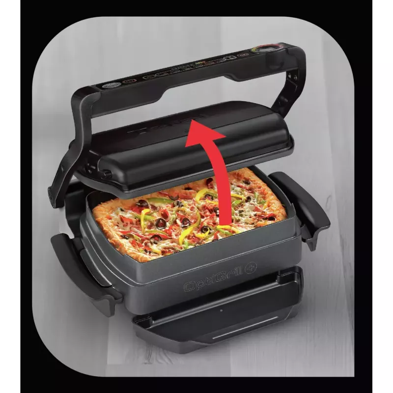 Parrilla de contacto Tefal GC7148 — 2000 W, carcasa de acero inoxidable, rectangular, termostato regulable, superficie de parrilla, 365×365×175 mm
