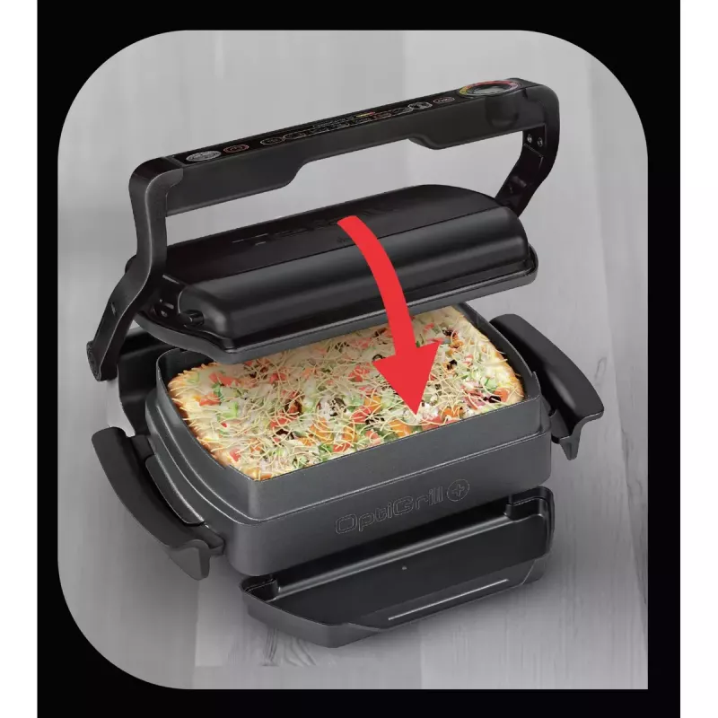Parrilla de contacto Tefal GC7148 — 2000 W, carcasa de acero inoxidable, rectangular, termostato regulable, superficie de parrilla, 365×365×175 mm