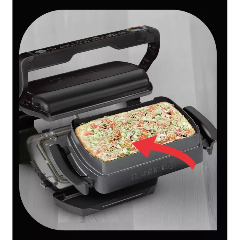 Parrilla de contacto Tefal GC7148 — 2000 W, carcasa de acero inoxidable, rectangular, termostato regulable, superficie de parrilla, 365×365×175 mm