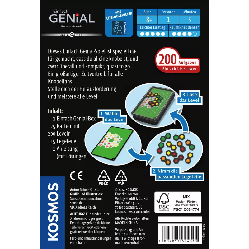 Kosmos 45496914 juego de mesa/cartas 5 min juego de mesa lógica
