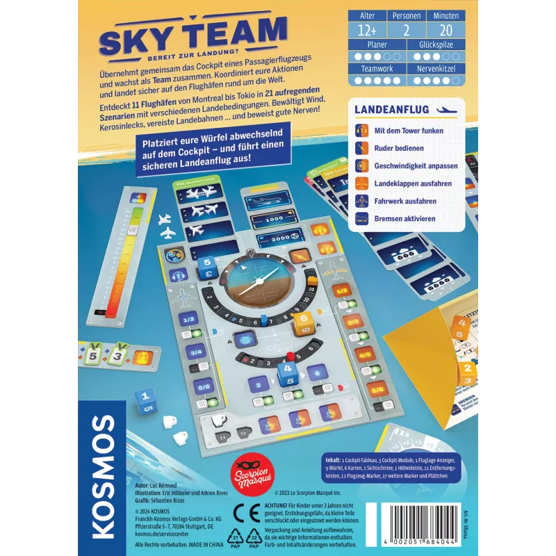 Kosmos Sky Team 20 min juego de mesa viaje/aventura