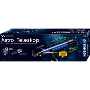 Kosmos Astro-Telescopio, telescopio, astronomía, 12 años, negro